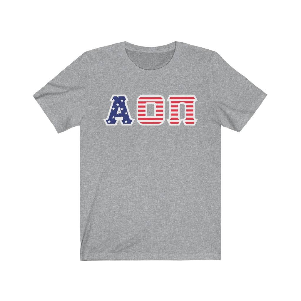 AOII Printed Letters | American Flag Pattern T-Shirt