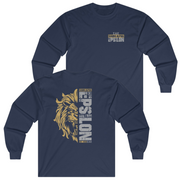Navy Sigma Alpha Epsilon Graphic Long Sleeve T-Shirt | Lion Hearted | Sigma Alpha Epsilon Clothing and Merchandise