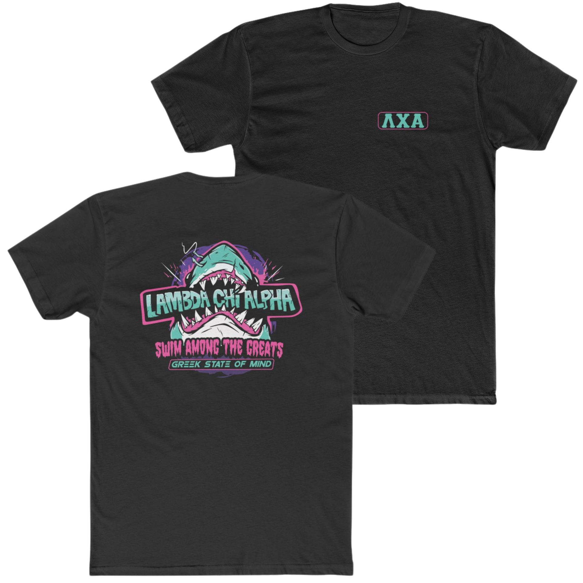 Black Lambda Chi Alpha Graphic T-Shirt | The Deep End | Lambda Chi Alpha Fraternity Shirt 