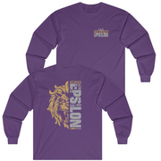 Purple Sigma Alpha Epsilon Graphic Long Sleeve T-Shirt | Lion Hearted | Sigma Alpha Epsilon Clothing and Merchandise
