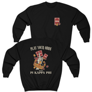 Black Pi Kappa Phi Graphic Crewneck Sweatshirt | Play Your Odds | Pi Kappa Phi Apparel and Merchandise
