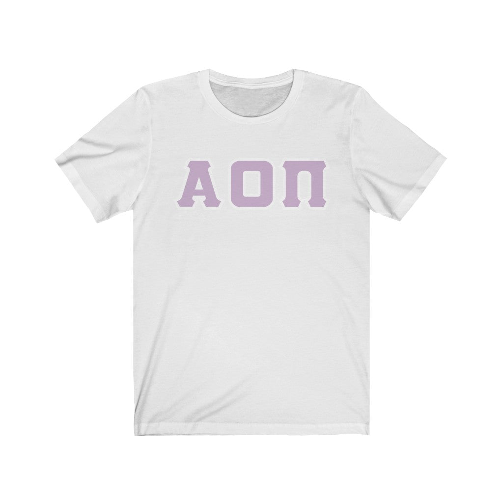 AOII Printed Letters | Lavender with White Border T-Shirt