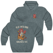 grey Sigma Nu Graphic Hoodie | Play Your Odds | Sigma Nu Clothing, Apparel and Merchandise