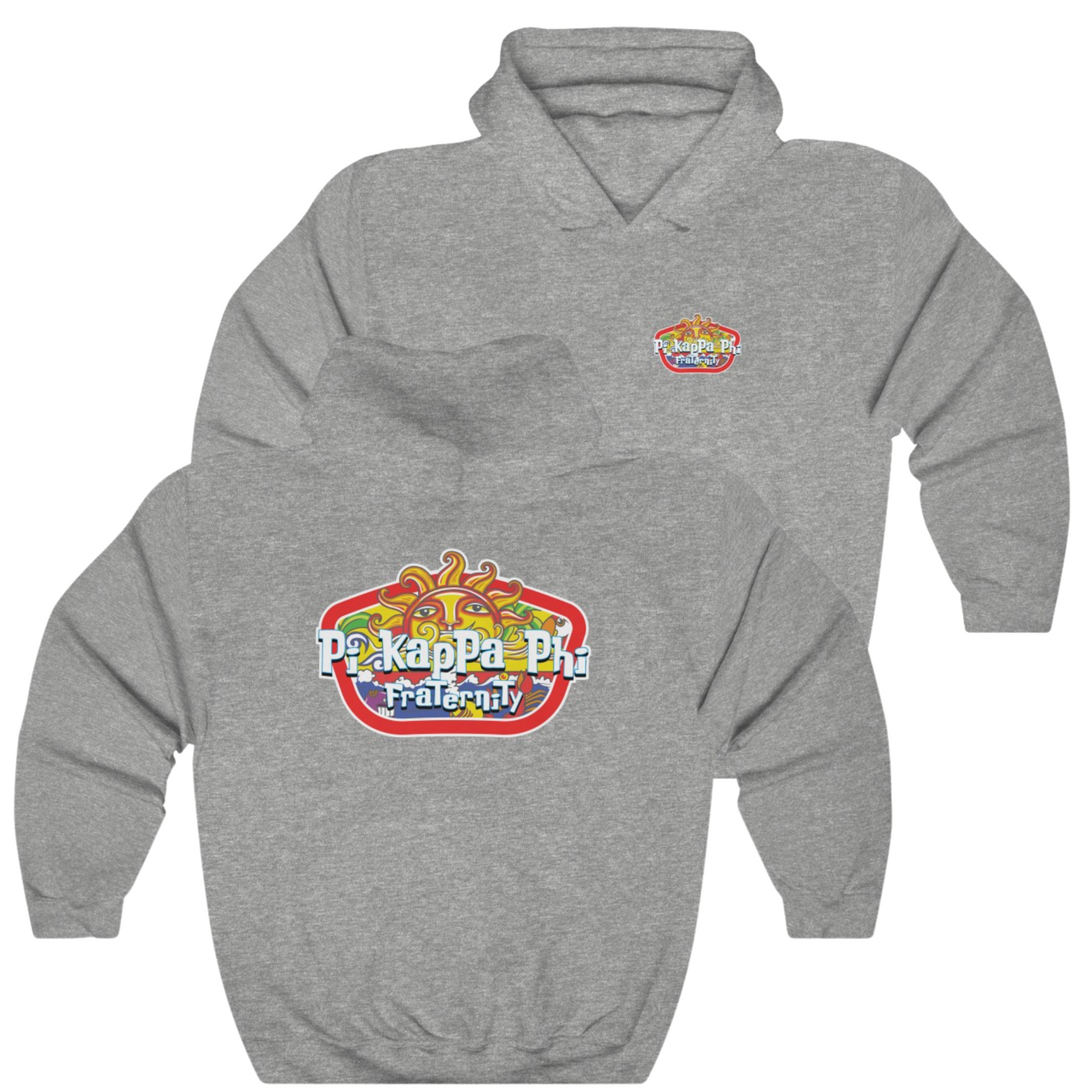 Grey Pi Kappa Phi Graphic Hoodie | Summer Sol | Pi Kappa Phi Apparel and Merchandise