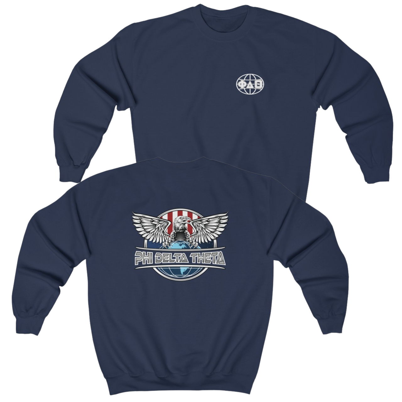 Navy Phi Delta Theta Graphic Crewneck Sweatshirt | The Fraternal Order | phi delta theta fraternity greek apparel 