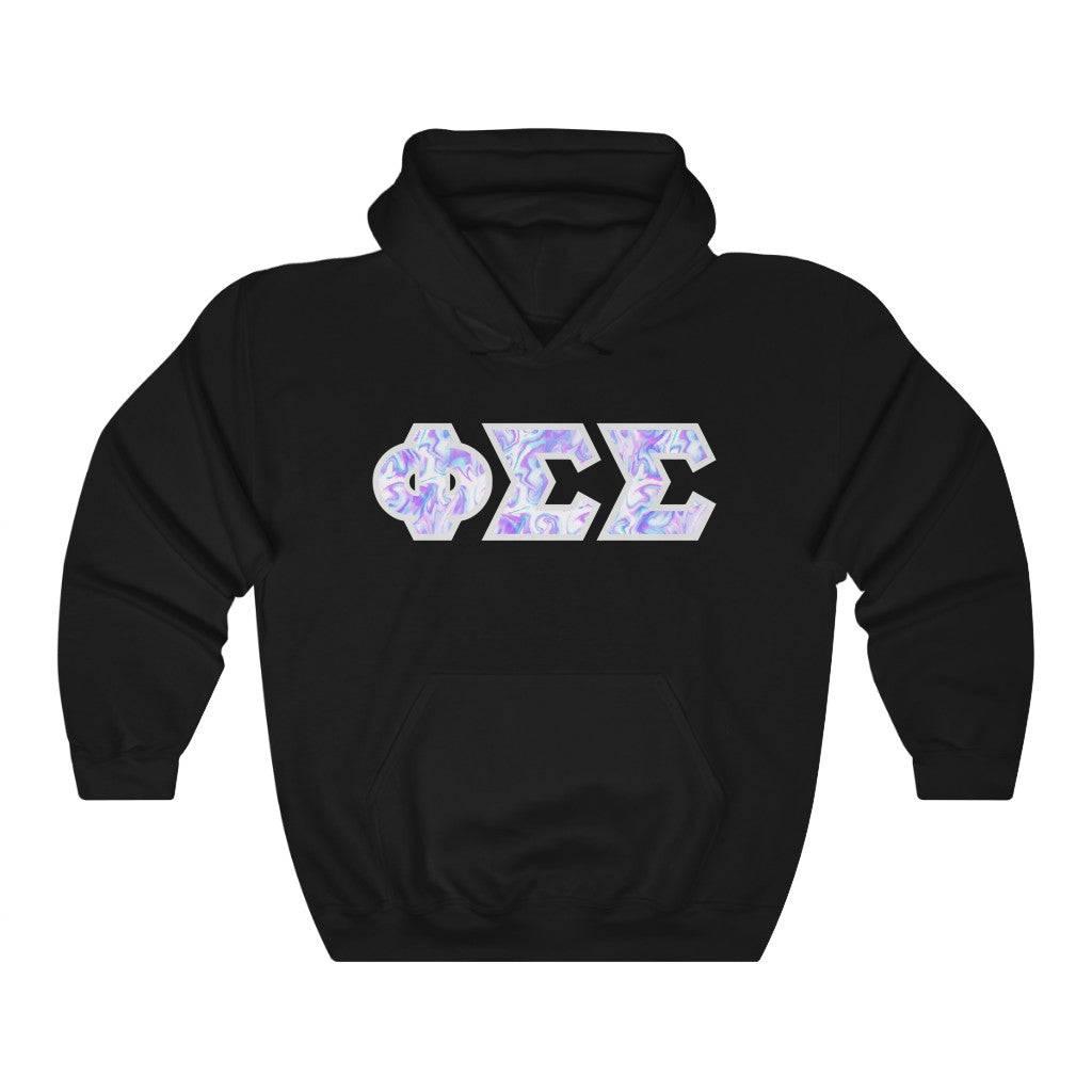 Phi Sig Printed Letters | Cotton Candy Tie-Dye Hoodie