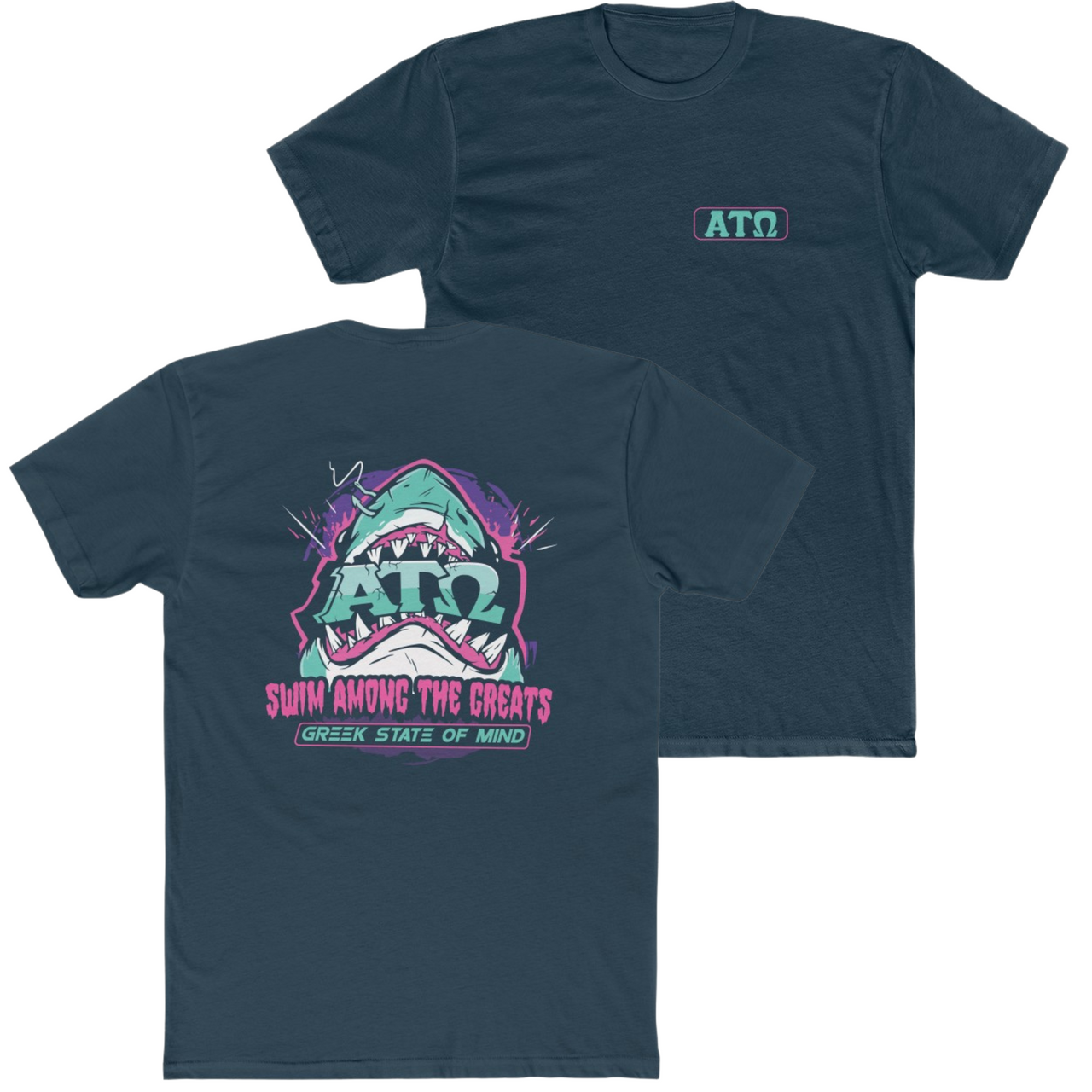 Navy Alpha Tau Omega Graphic T-Shirt | The Deep End | Alpha Tau Omega Apparel 