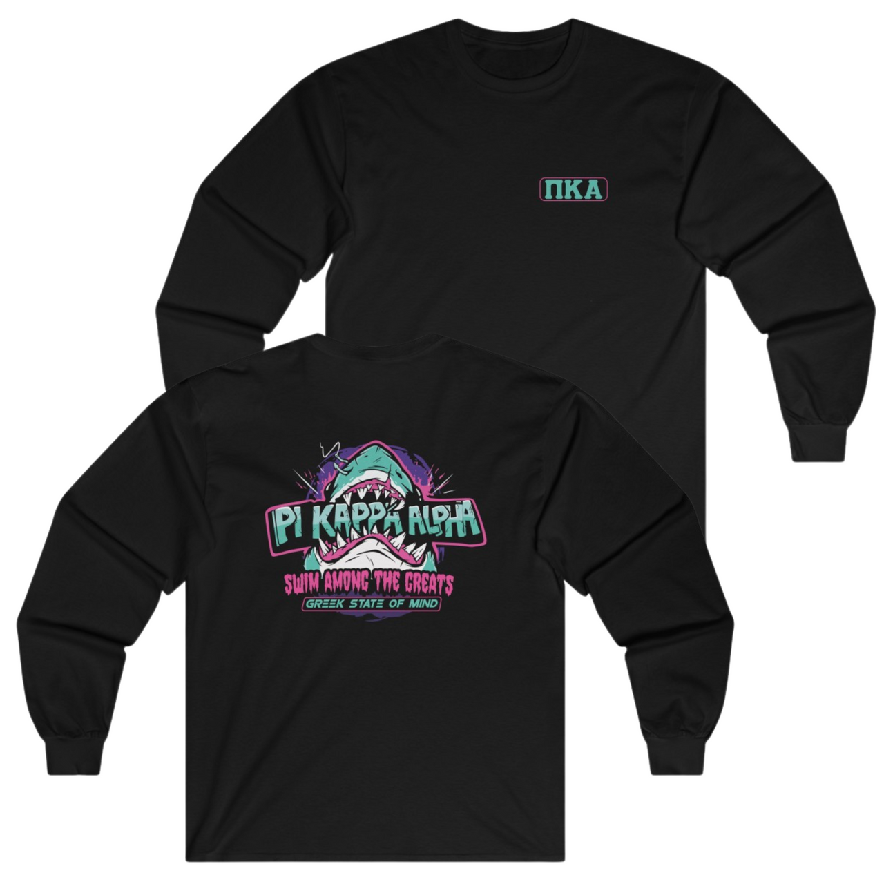Black Pi Kappa Alpha Graphic Long Sleeve | The Deep End | Pi kappa alpha fraternity shirt 