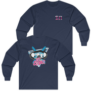 Navy Sigma Pi Graphic Long Sleeve T-Shirt | Hit the Slopes | Sigma Pi Apparel and Merchandise 