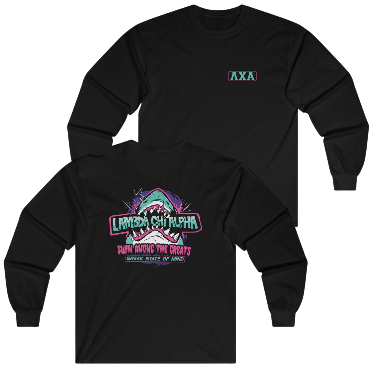 Black Lambda Chi Alpha Graphic Long Sleeve | The Deep End | Lambda Chi Alpha Fraternity Shirt