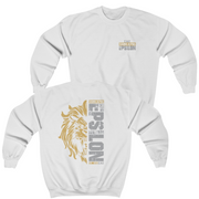 White Sigma Alpha Epsilon Graphic Crewneck Sweatshirt | Lion Hearted | Sigma Alpha Epsilon Clothing and Merchandise