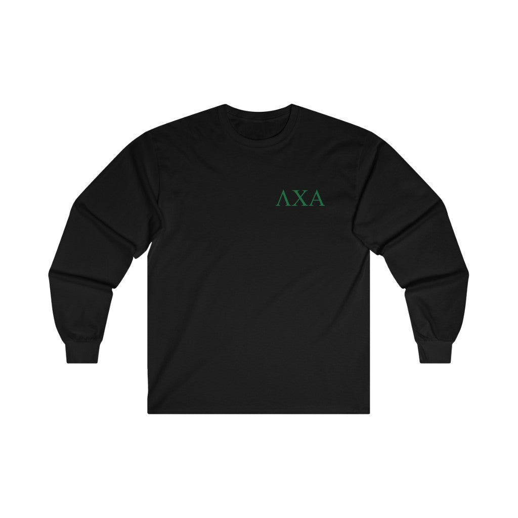 Lambda Chi Alpha Graphic Long Sleeve T-Shirt | Green Letters LC
