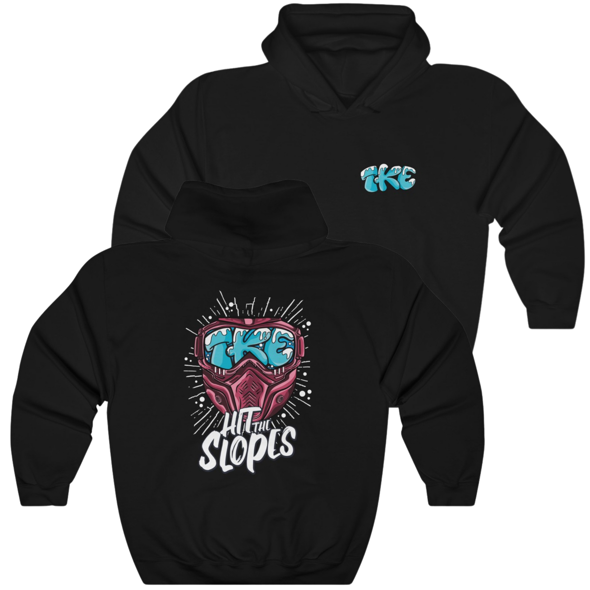 Black Tau Kappa Epsilon Graphic Hoodie | Hit the Slopes | TKE Clothing and Merchandise 