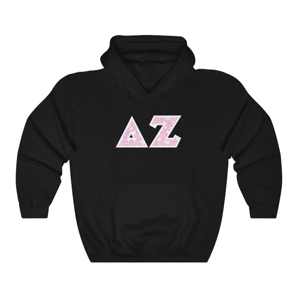 Delta Zeta Printed Letters | Chalky Hearts Hoodie