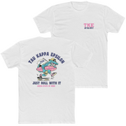 White Tau Kappa Epsilon Graphic T-Shirt | Alligator Skater | TKE Clothing and Merchandise