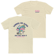 sand Lambda Chi Alpha Graphic T-Shirt | Alligator Skater | Alpha Tau Omega Fraternity Apparel 