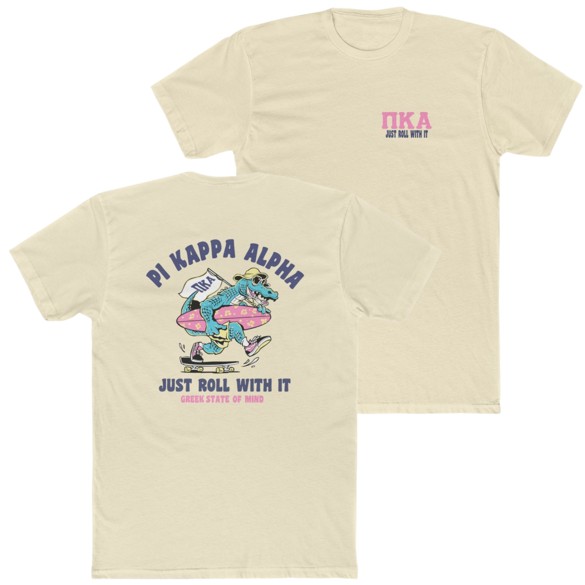 Sand Pi Kappa Alpha Graphic T-Shirt | Alligator Skater | Pi kappa alpha fraternity shirt 