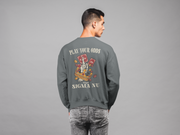 Grey Sigma Nu Graphic Crewneck Sweatshirt | Play Your Odds | Sigma Nu Clothing, Apparel and Merchandise model 