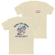 Sand Alpha Tau Omega Graphic T-Shirt | Alligator Skater | Alpha Sigma Phi Fraternity Merch