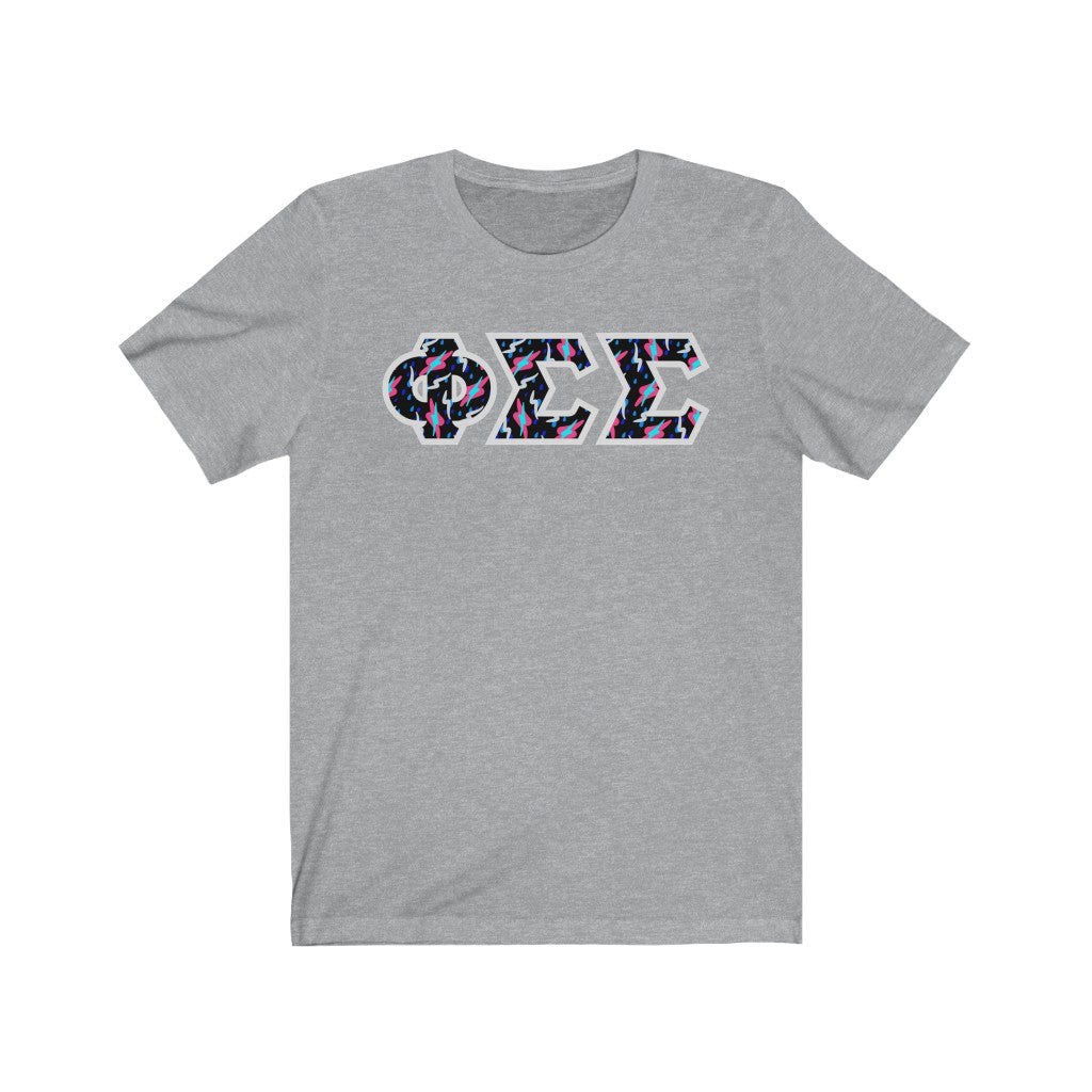 Phi Sigma Sigma Printed Letters | Bayside Black T-Shirt