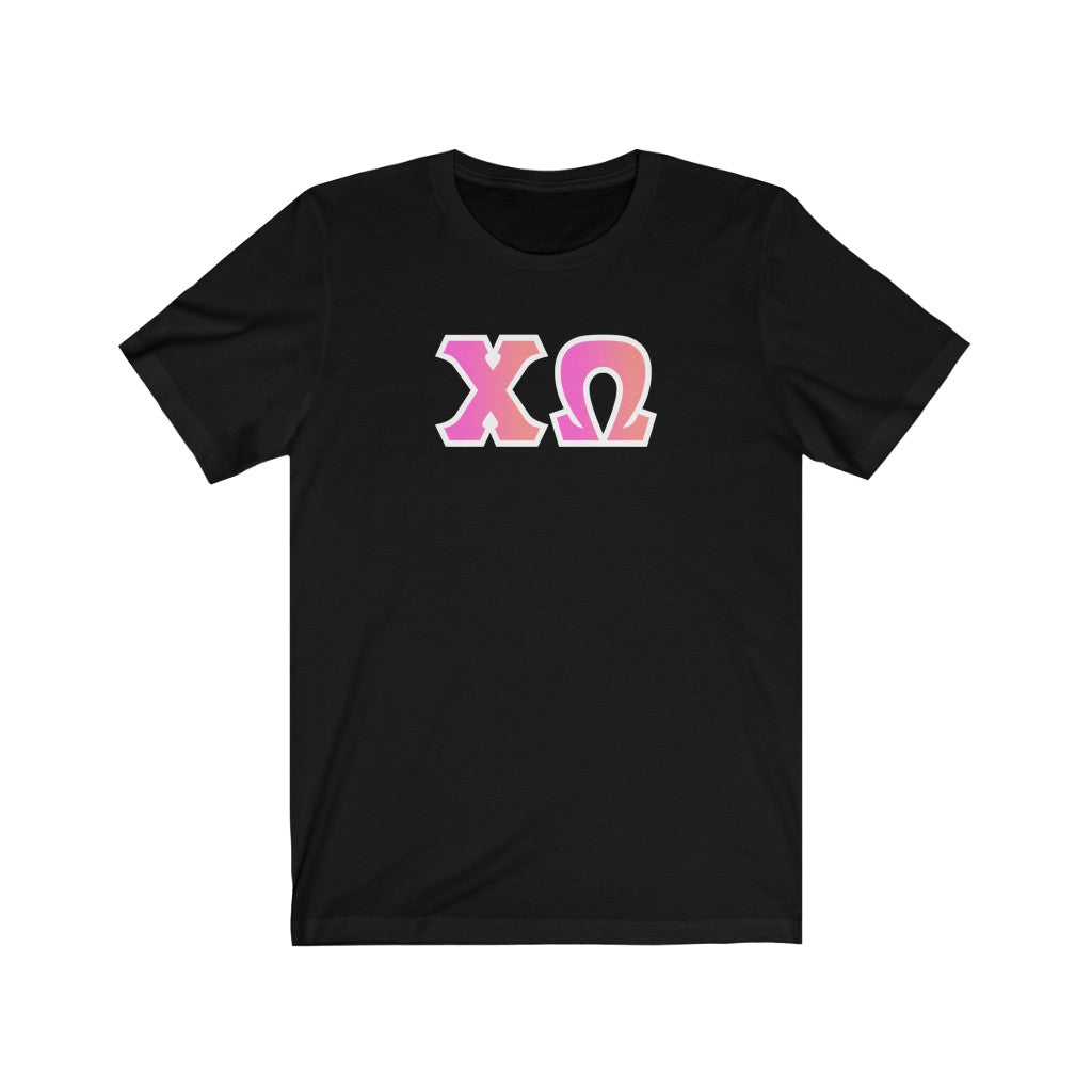 Chi Omega Printed Letters | Bubble Gum T-Shirt