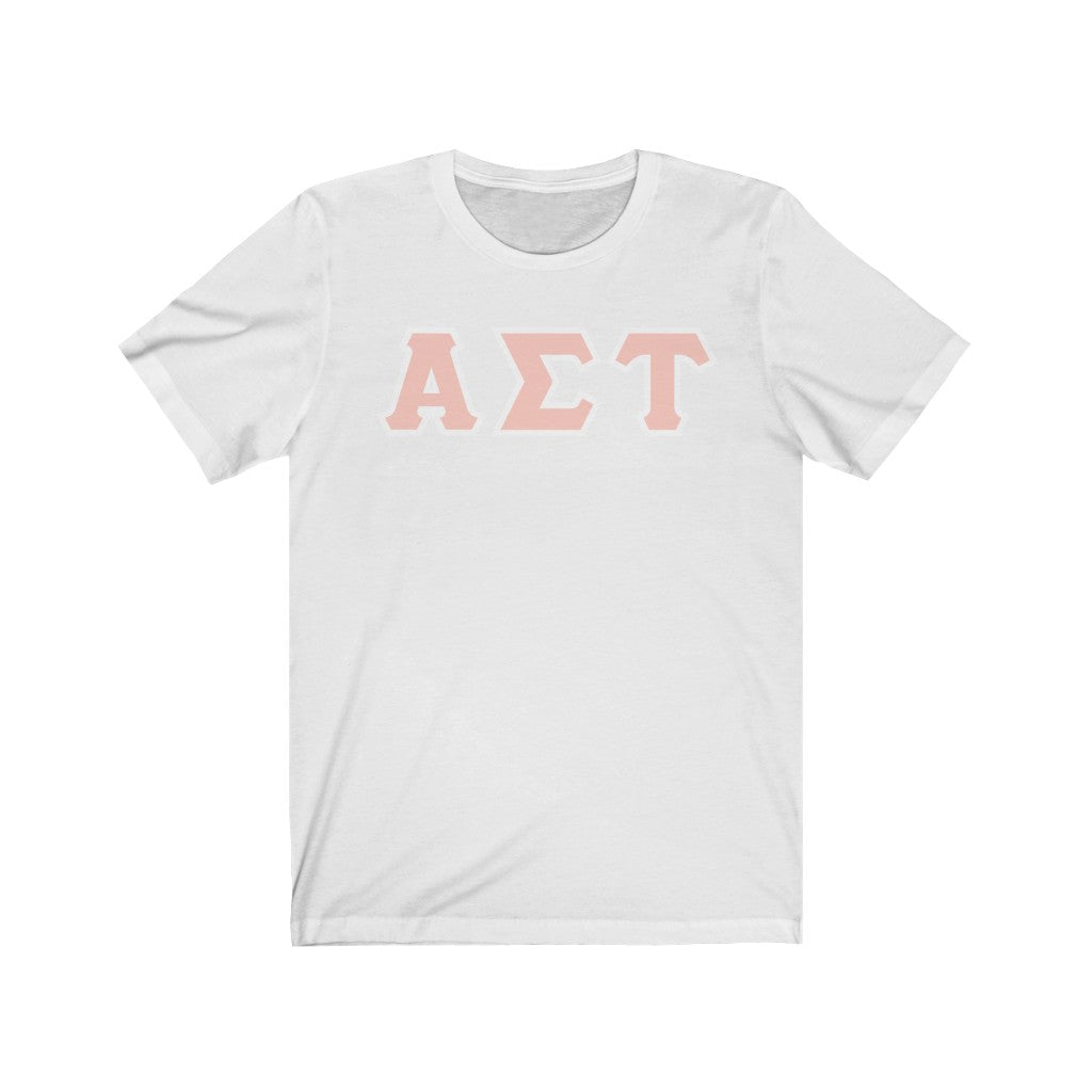 AST Printed Letters | Peach with White Border T-Shirt