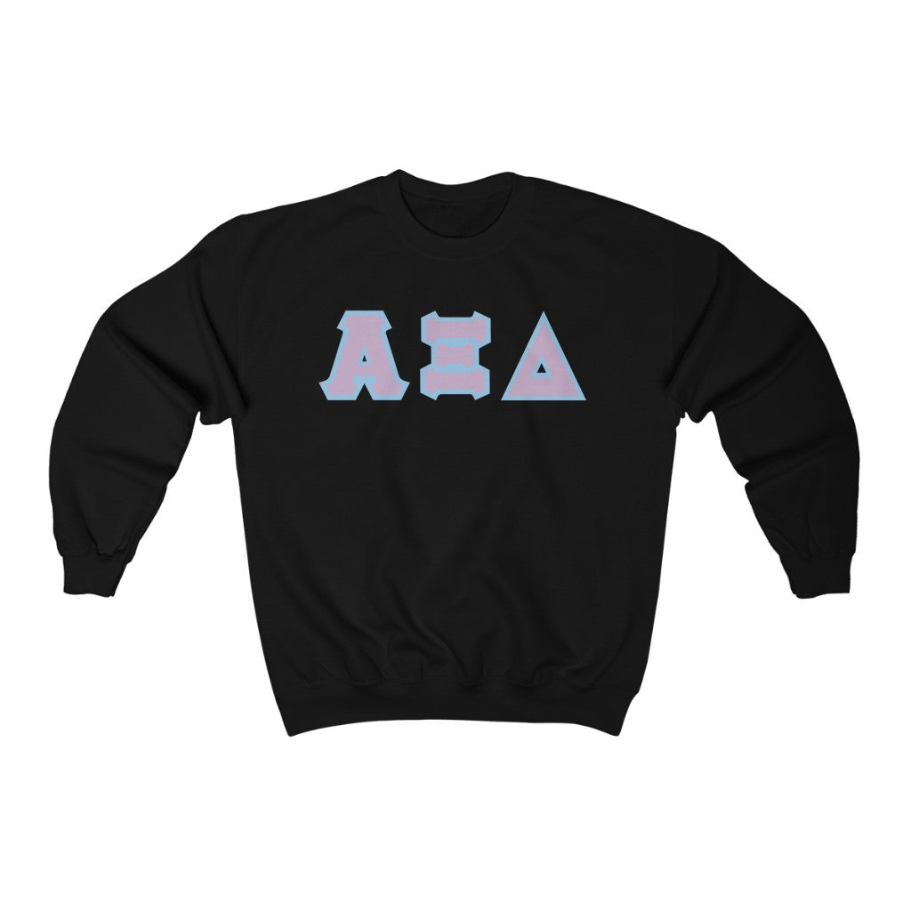 AXiD Printed Letters | Lavender with Blue Border Crewneck