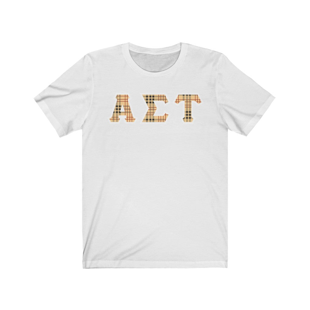 Alpha Sigma Tau Printed Letters | Nova Plaid T-Shirt