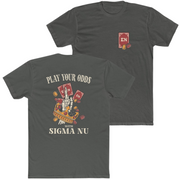 Grey Sigma Nu Graphic T-Shirt | Play Your Odds | Sigma Nu Clothing, Apparel and Merchandise