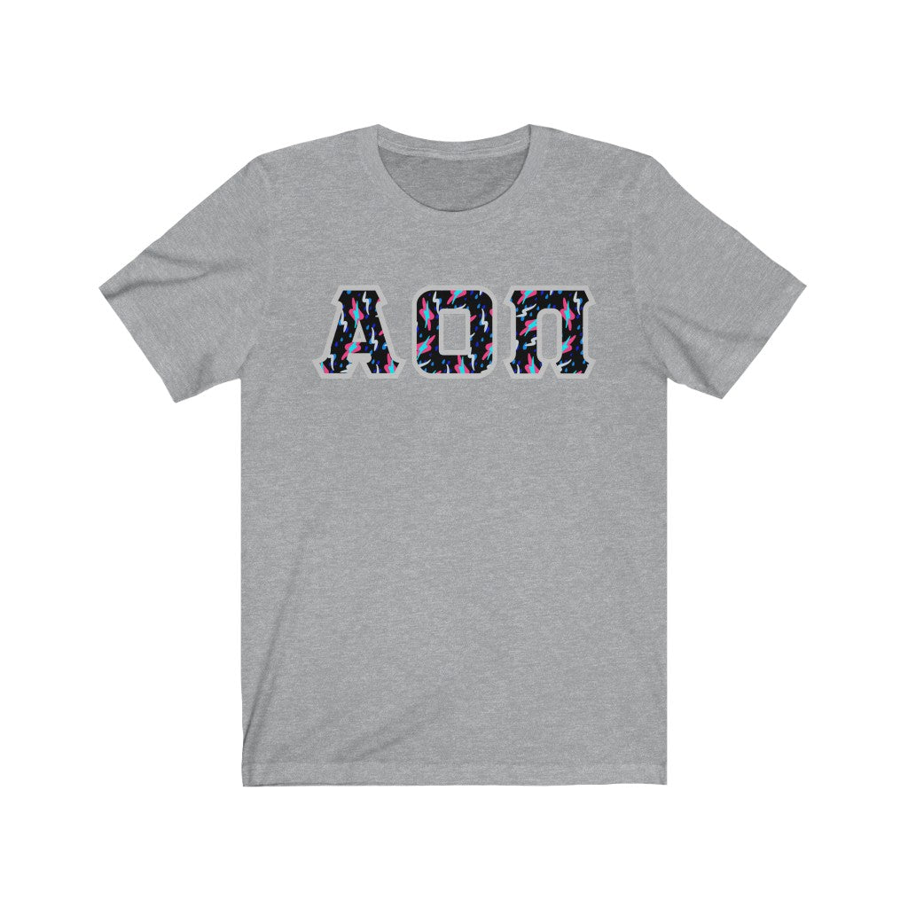 AOII Printed Letters | Bayside Black T-Shirt