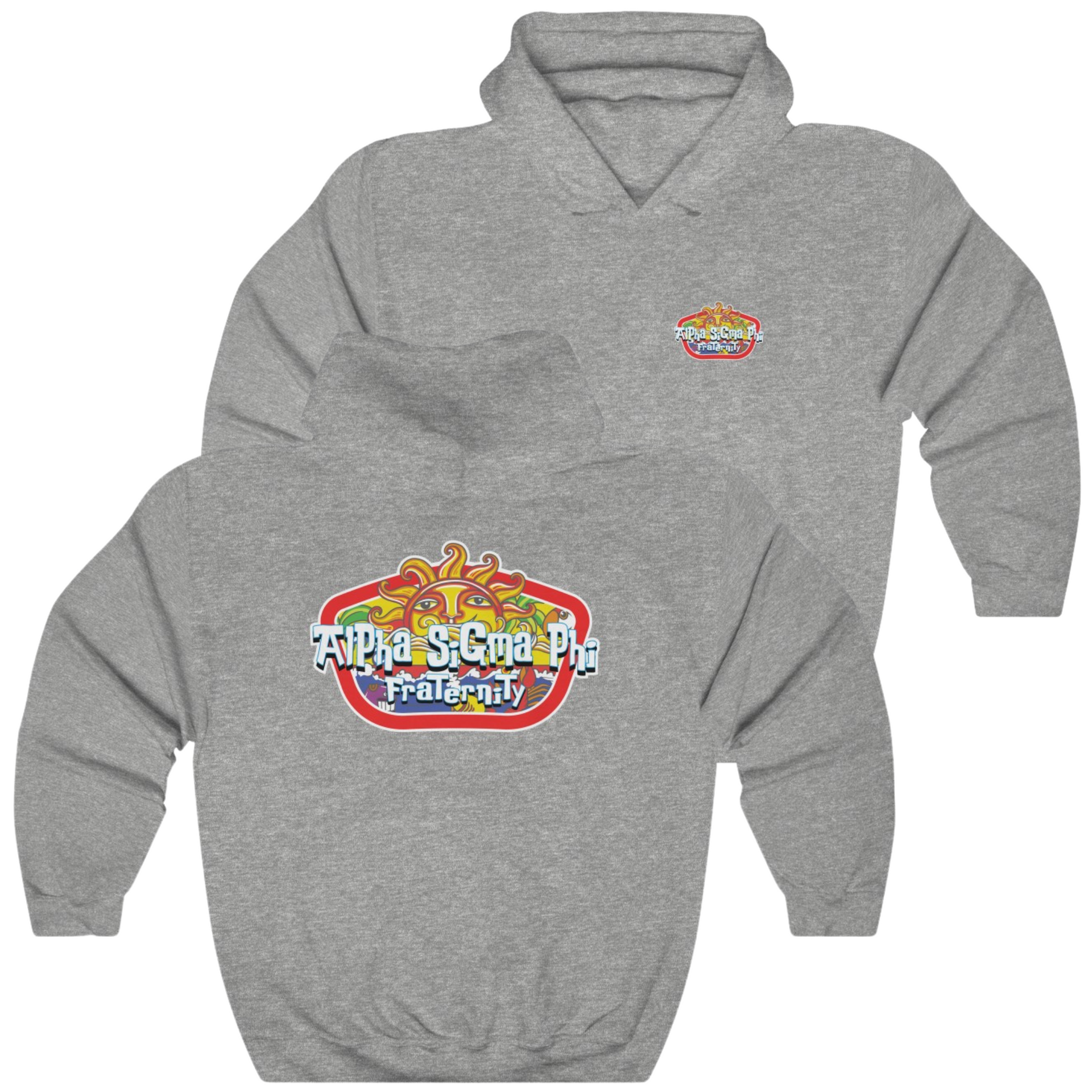 Grey Alpha Sigma Phi Graphic Hoodie | Summer Sol | Alpha Sigma Phi Fraternity Clothing