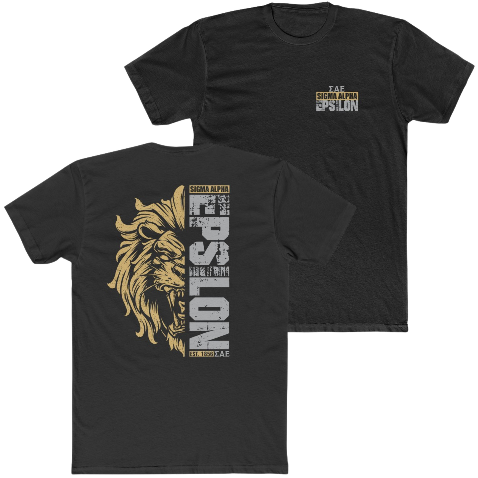 Black Sigma Alpha Epsilon Graphic T-Shirt | Lion Hearted | Sigma Alpha Epsilon Clothing and Merchandise