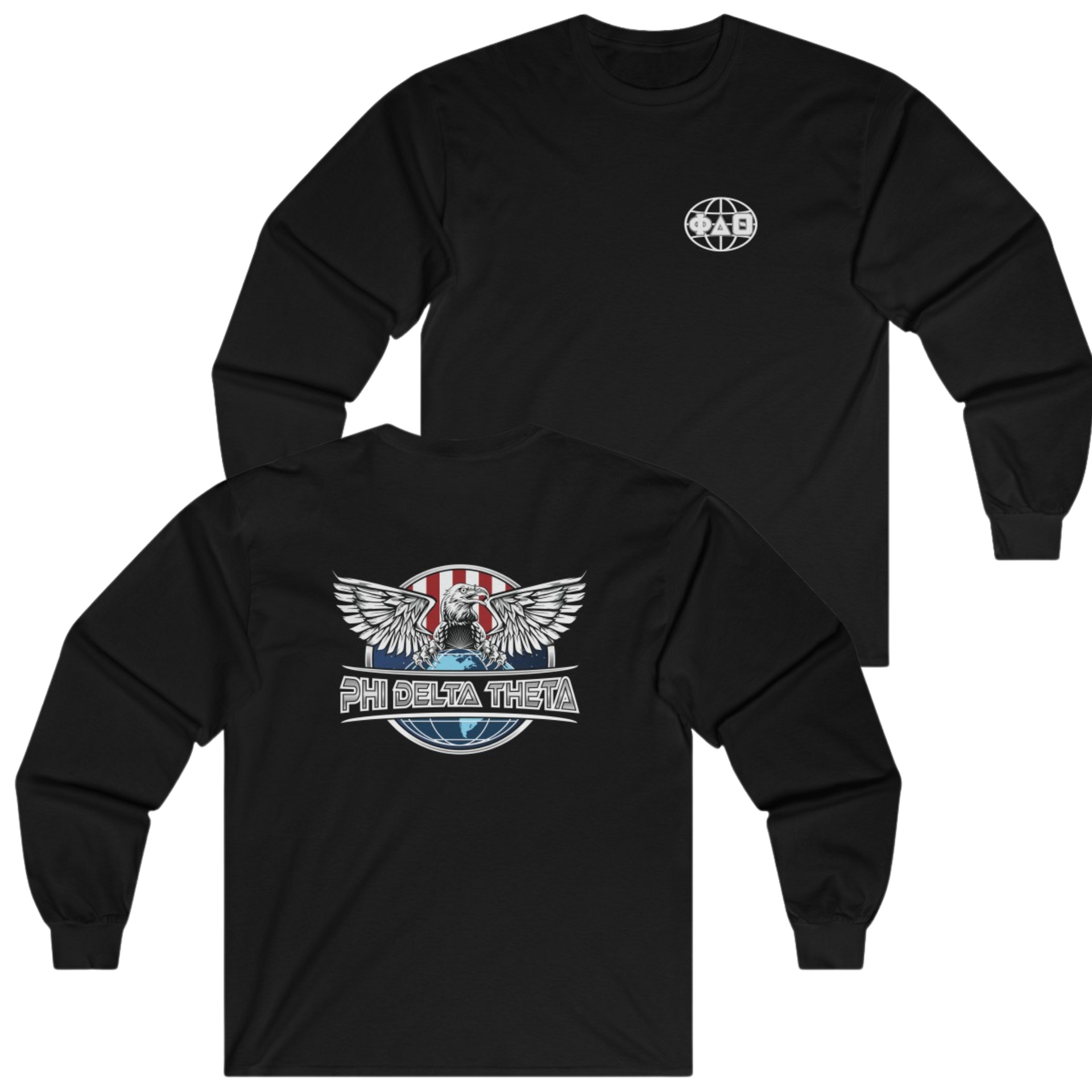 black Phi Delta Theta Graphic Long Sleeve | The Fraternal Order | phi delta theta fraternity greek apparel 
