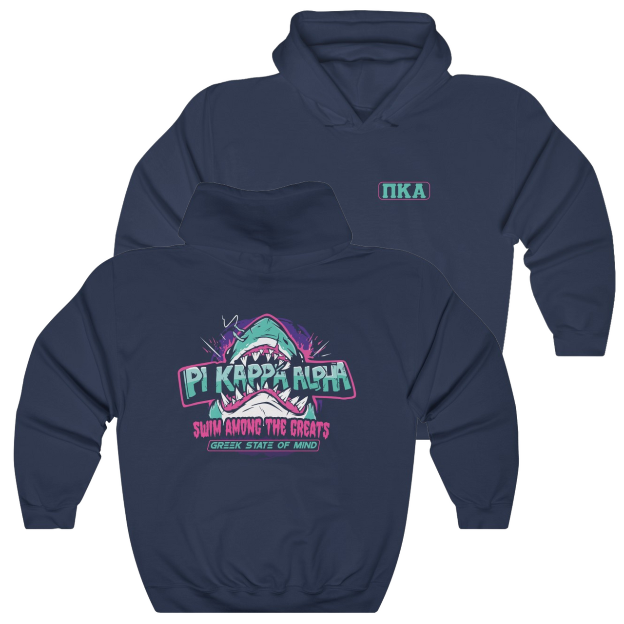 Navy Pi Kappa Alpha Graphic Hoodie | The Deep End | Pi kappa alpha fraternity shirt 