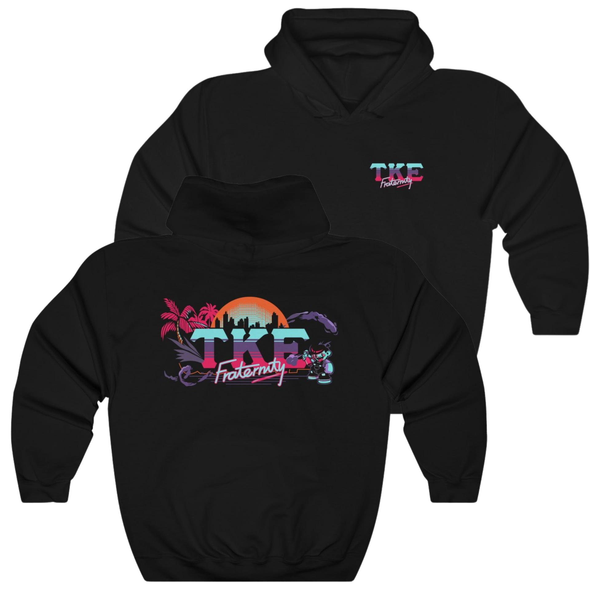 Black Tau Kappa Epsilon Graphic Hoodie | Jump Street | TKE Clothing and Merchandise