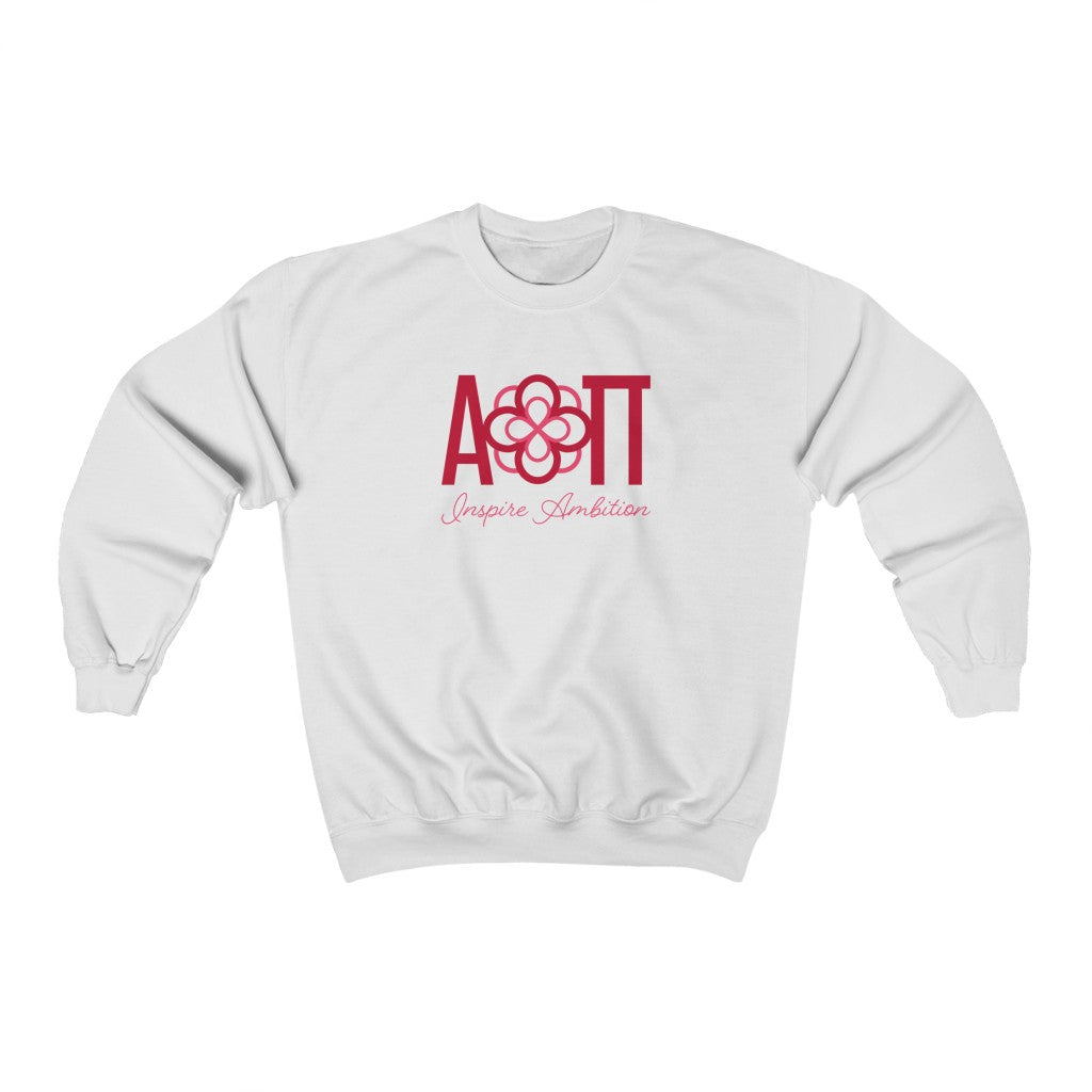 Alpha Omicron Pi Graphic Crewneck Sweatshirt | Infinity Rose Letters - Tagline