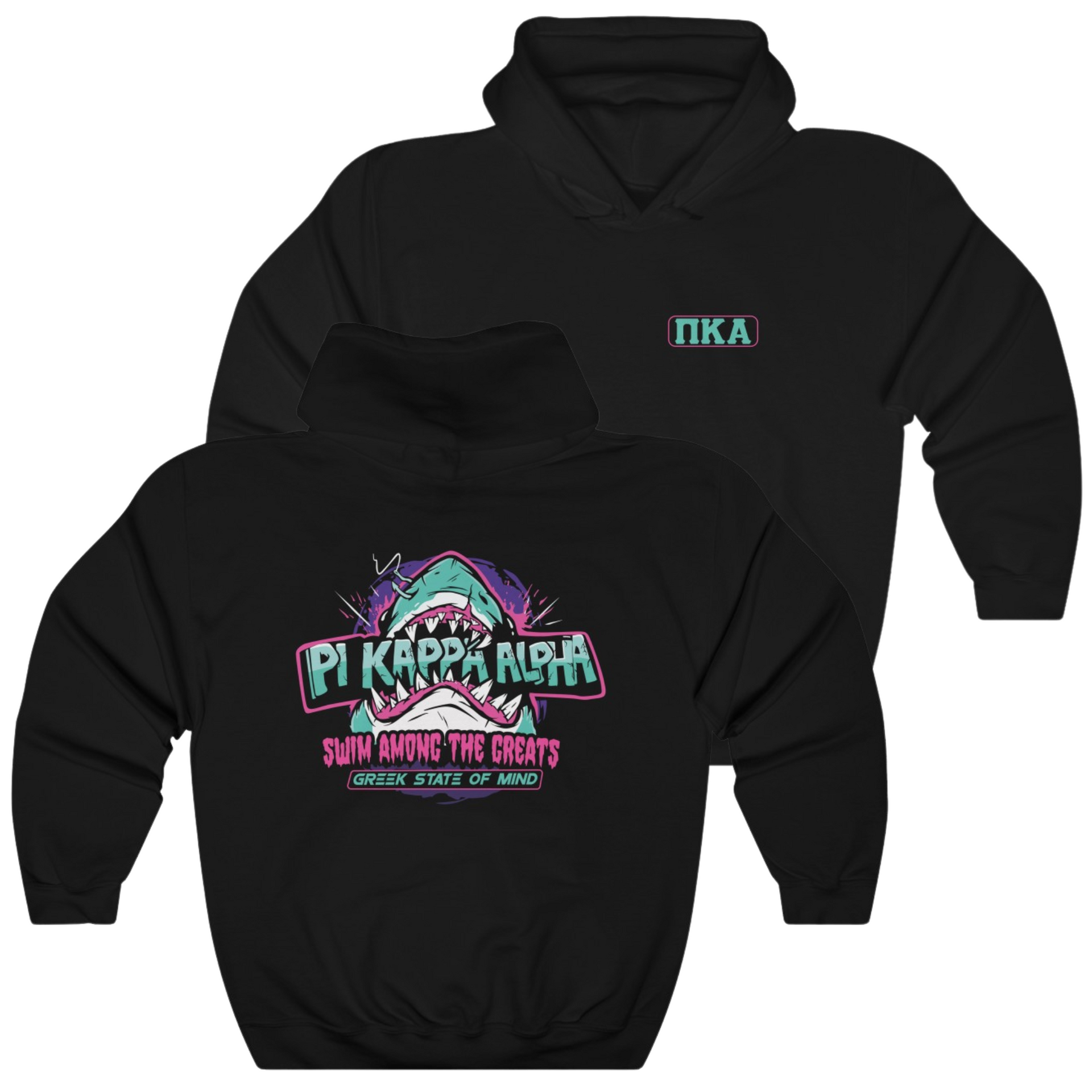 Black Pi Kappa Alpha Graphic Hoodie | The Deep End | Pi kappa alpha fraternity shirt 