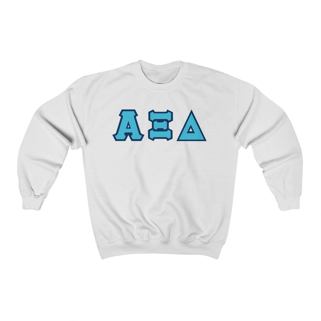 AXiD Printed Letters | Betxi Blue with Navy Border Crewneck