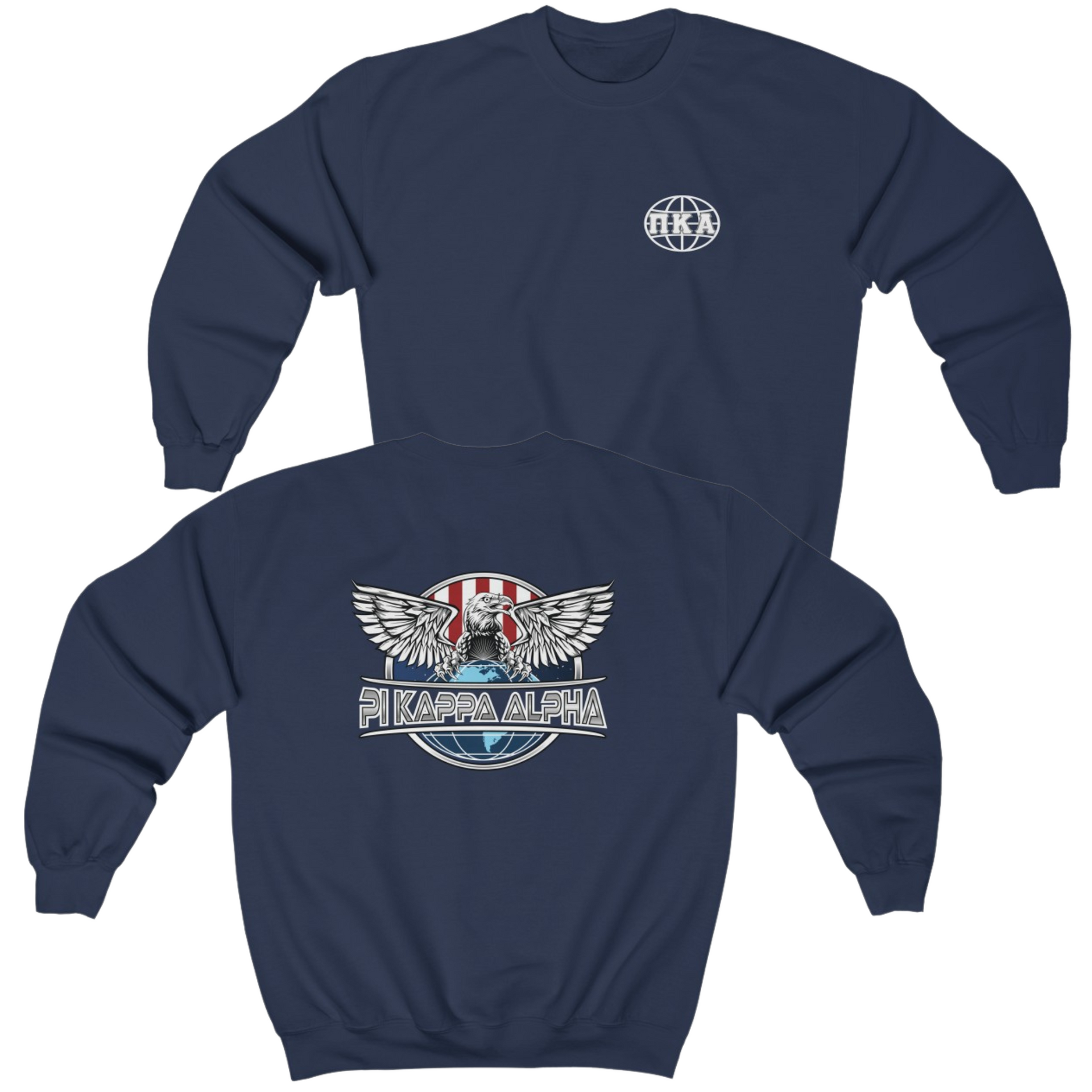 Navy Pi Kappa Alpha Graphic Crewneck Sweatshirt | The Fraternal Order | Pi kappa alpha fraternity shirt