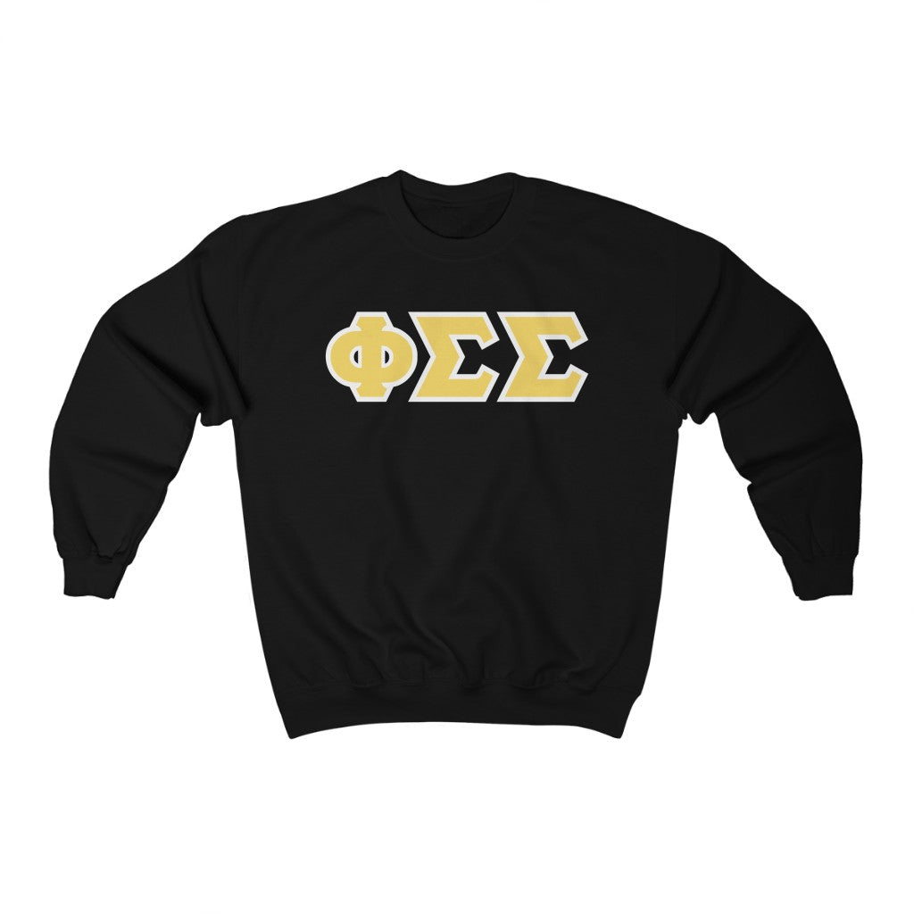 Phi Sig Printed Letters | Yellow with White Border Crewneck
