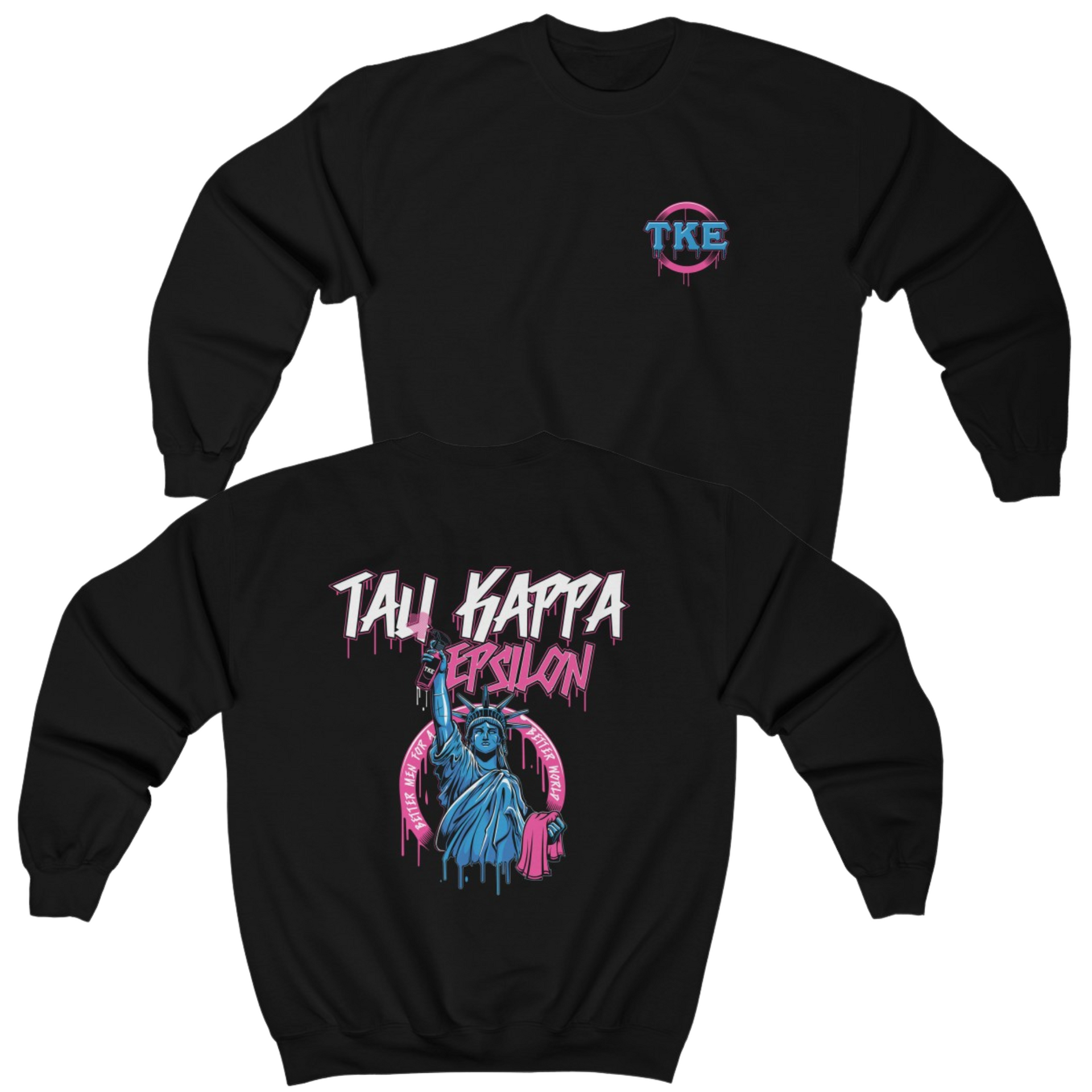 Black Tau Kappa Epsilon Graphic Crewneck | Liberty Rebel | TKE Clothing and Merchandise