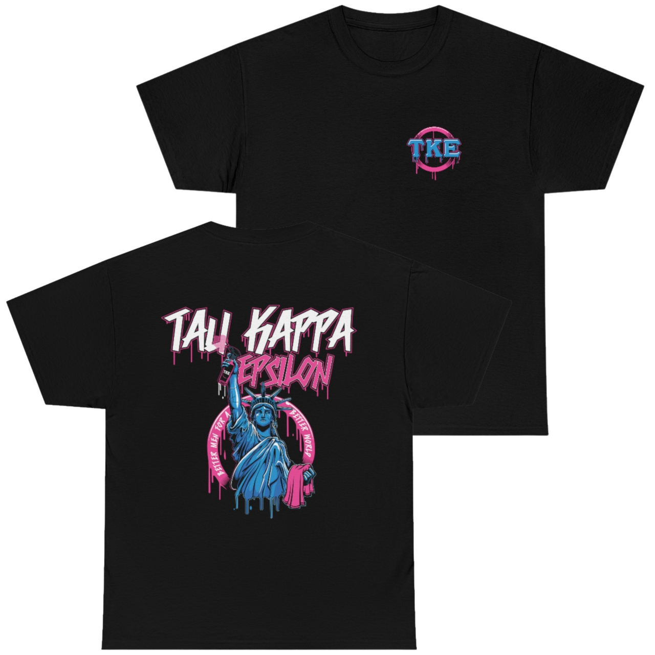 Black Tau Kappa Epsilon Graphic T-Shirt | Liberty Rebel | TKE Clothing and Merchandise