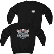 black Alpha Tau Omega Graphic Crewneck Sweatshirt | The Fraternal Order | Alpha Tau Omega Apparel 