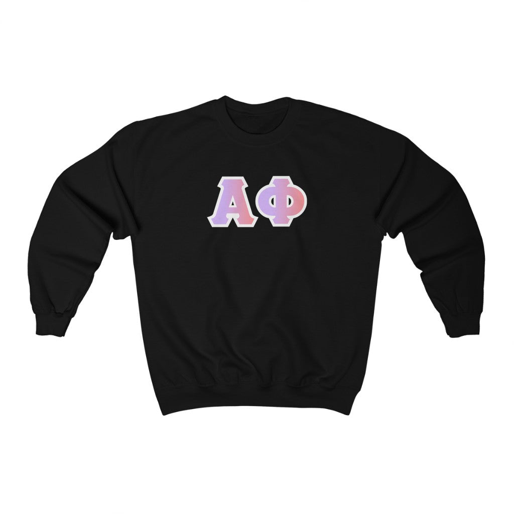 Alpha Phi Printed Letters | Violet Sunrise Crewneck