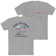 Grey Sigma Phi Epsilon Graphic T-Shirt | Alligator Skater | SigEp Clothing - Campus Apparel
