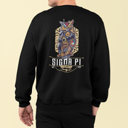 Sigma Pi Graphic Crewneck Sweatshirt | Steampunk Owl | Sigma Pi Apparel and Merchandise model 