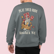 grey Sigma Nu Graphic Crewneck Sweatshirt | Play Your Odds | Sigma Nu Clothing, Apparel and Merchandise
