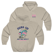 Sand Sigma Chi Graphic Hoodie | Alligator Skater | Sigma Chi Fraternity Apparel