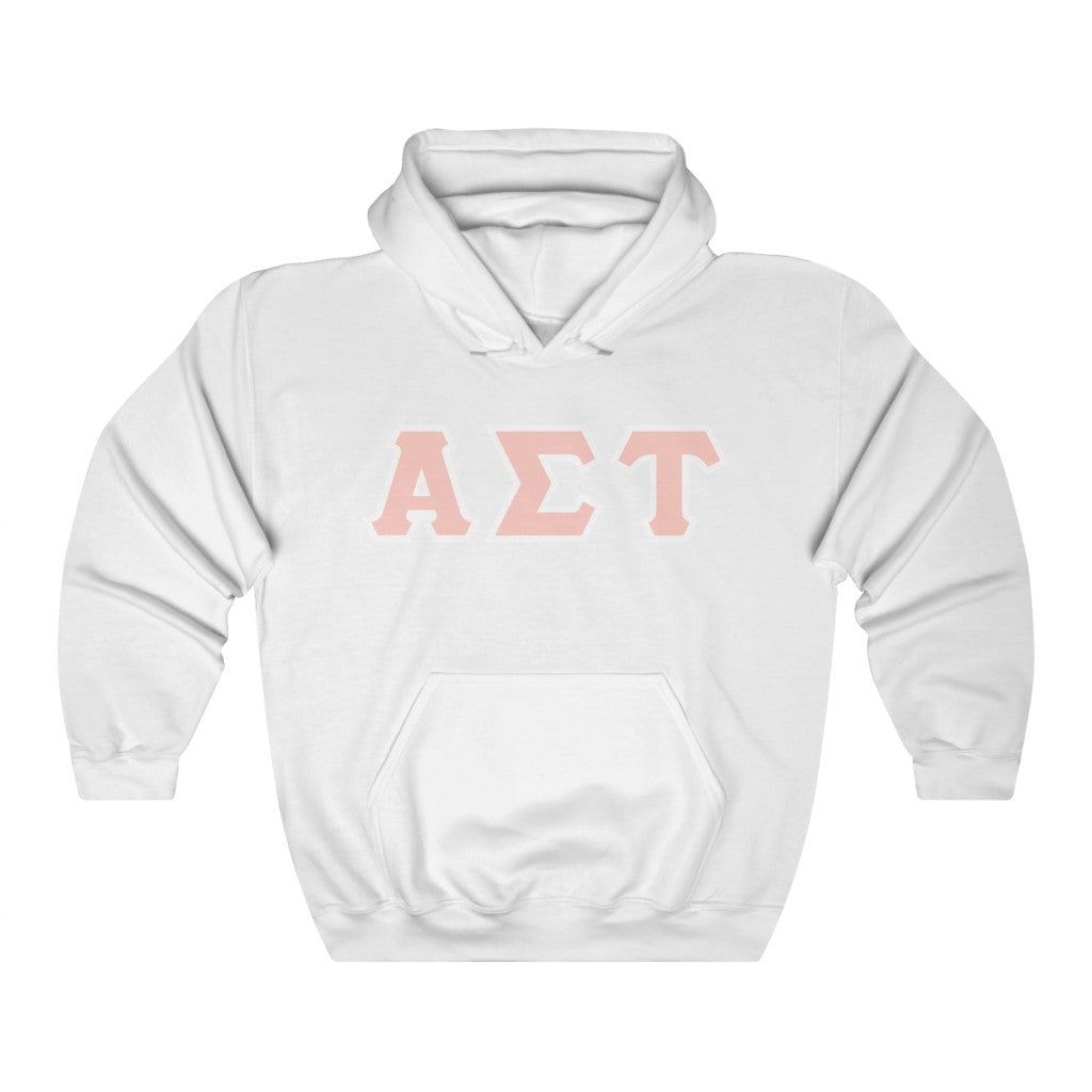 AST Printed Letters | Peach with White Border Hoodie