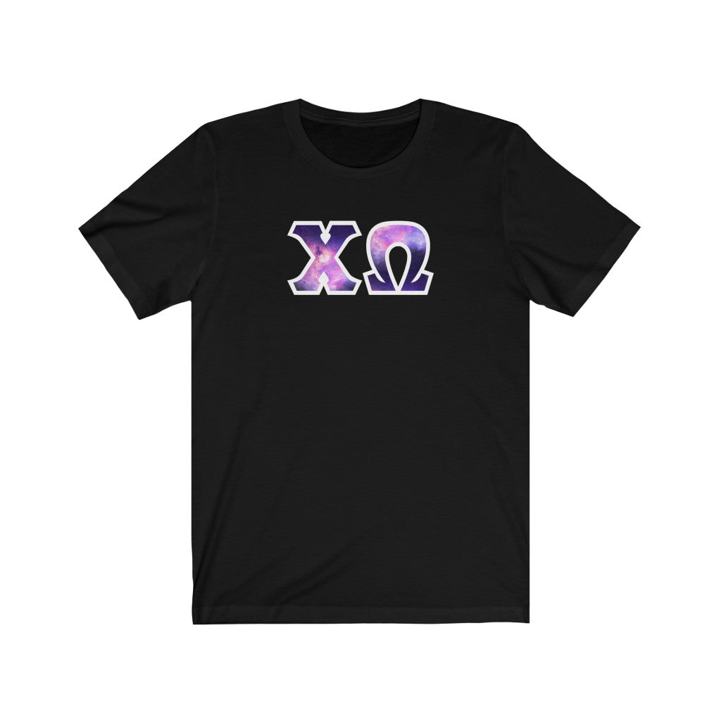 Chi Omega Printed Letters | Galaxy T-Shirt